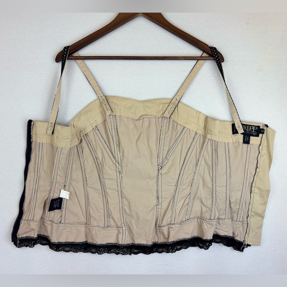 TRIPP NYC Black Lace‎ Corset Top Boustier Tank Sleeveless Sexy Vintage Y2K XS - Picture 11 of 16